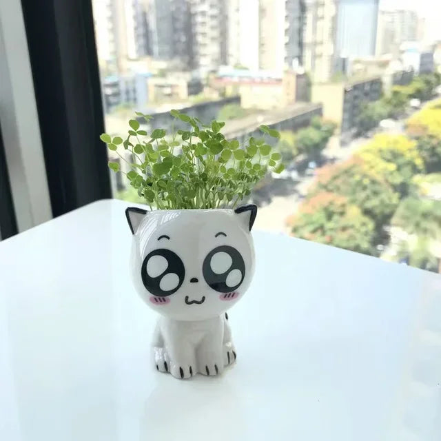 Mini Ceramic Cat Flowerpot